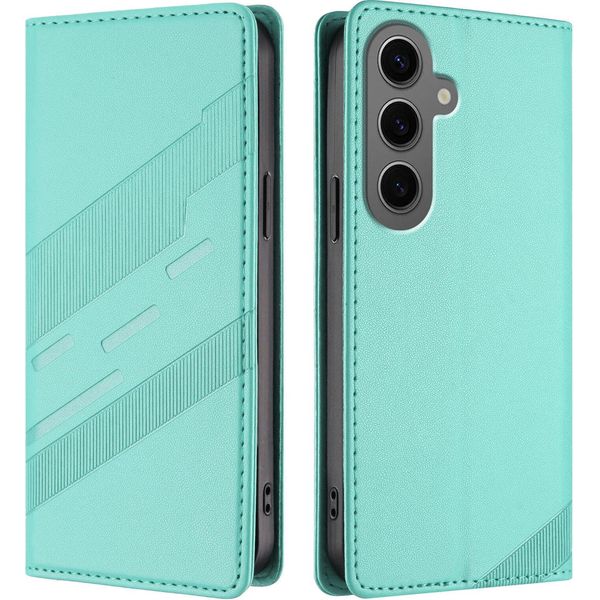 Custodia Per Samsung Galaxy S25 Fe, Custodia Portafoglio In Finto Cuoio Con Slot Per Schede E Funzione Stand Verde Menta-image