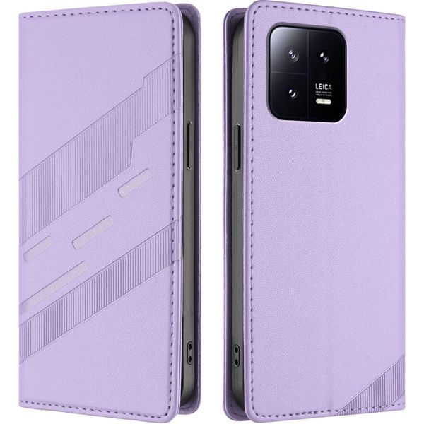 Custodia Per Xiaomi 13, Custodia A Portafoglio In Finto Cuoio Con Slot Per Schede E Funzione Stand Violett-image