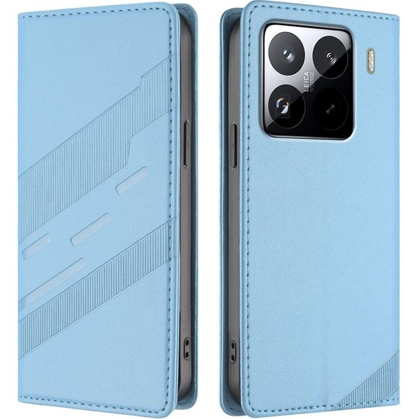 Custodia Per Xiaomi 15 Pro, Custodia A Portafoglio In Finto Cuoio Con Slot Per Schede E Funzione Stand Hellblau-image