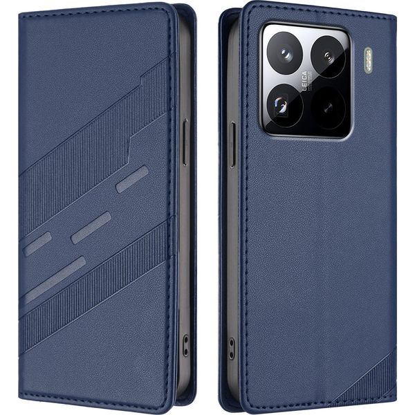 Custodia Per Xiaomi 15 Pro, Custodia A Portafoglio In Finto Cuoio Con Slot Per Schede E Funzione Stand Blau-image