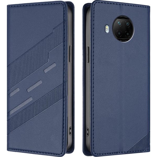 Custodia Per Xiaomi Mi 10T Lite 5G, Custodia A Portafoglio In Finto Cuoio Con Slot Per Schede E Funzione Stand Blau-image