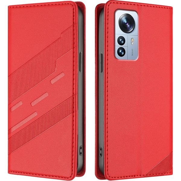 Custodia Per Xiaomi 12 Pro/Xiaomi 12S Pro, Custodia A Portafoglio In Finto Cuoio Con Slot Per Schede E Funzione Stand Rot-image