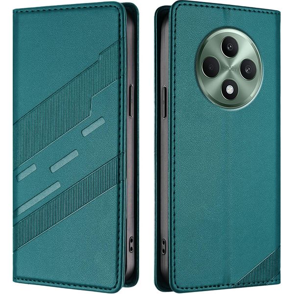 Custodia Per Oppo Reno12 F 5G/Reno12 F 4G, Custodia A Portafoglio In Finto Cuoio Con Slot Per Carte E Funzione Stand GrüN-image
