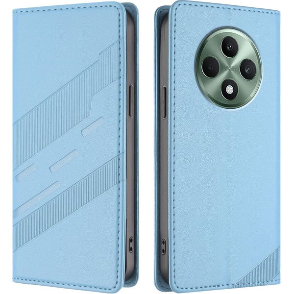 Custodia Per Oppo Reno12 F 5G/Reno12 F 4G, Custodia A Portafoglio In Finto Cuoio Con Slot Per Schede E Funzione Stand Hellblau-image