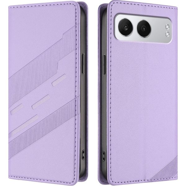 Custodia Per Oneplus Nord 4, Custodia A Portafoglio In Finto Cuoio Con Slot Per Schede E Funzione Stand Violett-image
