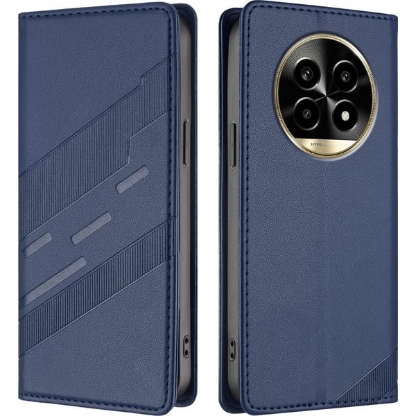 Custodia Per Realme 13 Pro/Realme 13 Pro+, Custodia A Portafoglio In Finto Cuoio Con Slot Per Carte E Funzione Stand Blau-image