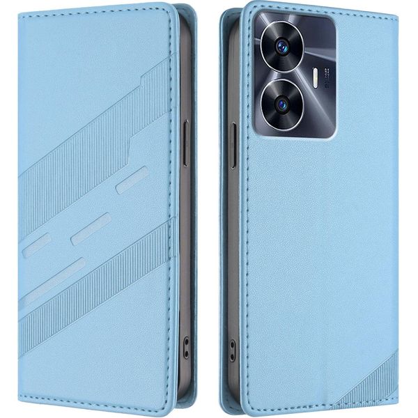 Custodia Per Realme C55 4G, Custodia A Portafoglio In Finto Cuoio Con Slot Per Carte E Funzione Stand Hellblau-image