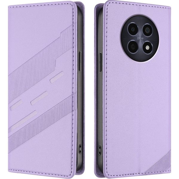 Custodia Per Realme 12/Realme 12X, Custodia A Portafoglio In Finto Cuoio Con Slot Per Carte E Funzione Stand Violett-image
