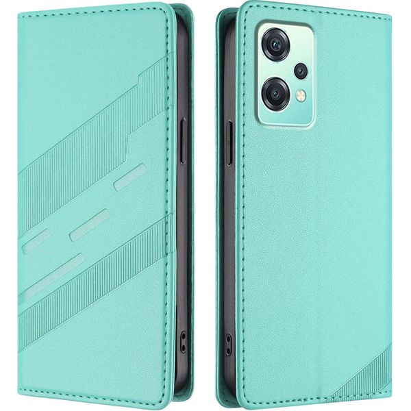 Custodia Per Oneplus Nord 2 Lite / Nord Ce 2 Lite 5G, Custodia A Portafoglio In Finto Cuoio Con Slot Per Schede E Funzione Stand TüRkis-image