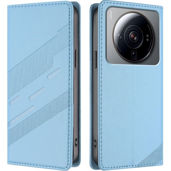 Custodia Per Xiaomi 12S Ultra, Custodia A Portafoglio In Finto Cuoio Con Slot Per Schede E Funzione Stand Hellblau-image