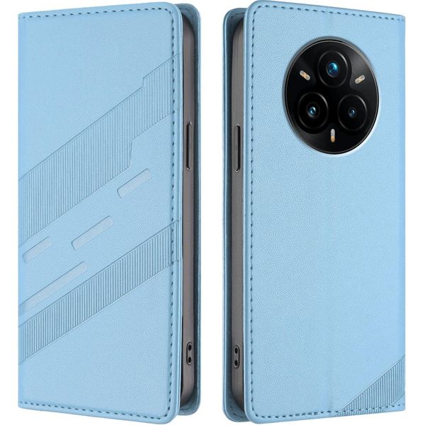 Custodia Per Realme 14 Pro+, Custodia A Portafoglio In Finto Cuoio Con Slot Per Carte E Funzione Stand Hellblau-image