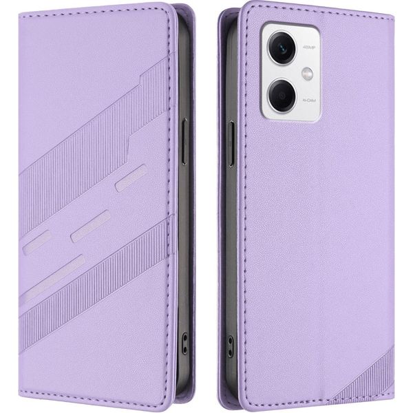 Custodia Per Xiaomi Poco X5, Custodia A Portafoglio In Finto Cuoio Con Slot Per Schede E Funzione Stand Violett-image