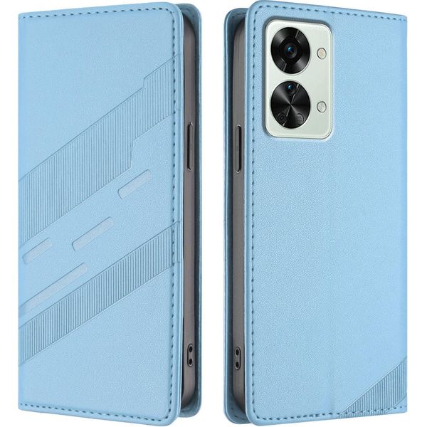 Custodia Per Oneplus Nord 2T, Custodia A Portafoglio In Finto Cuoio Con Slot Per Schede E Funzione Stand Hellblau-image