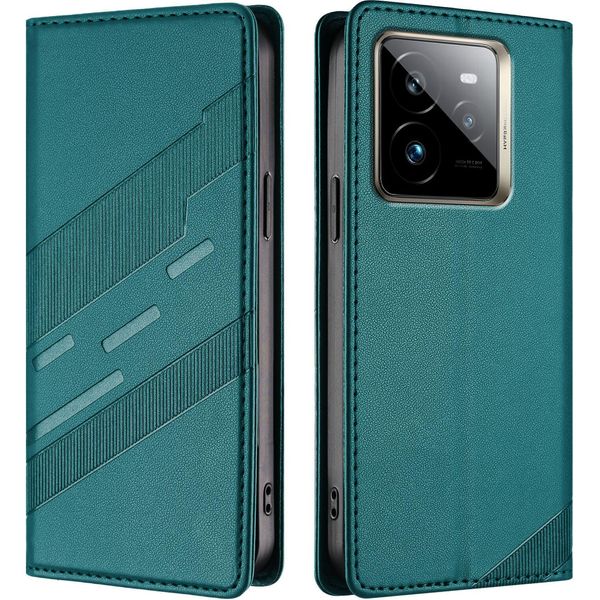 Custodia Per Realme Gt 7 Pro, Custodia A Portafoglio In Finto Cuoio Con Slot Per Carte E Funzione Stand GrüN-image