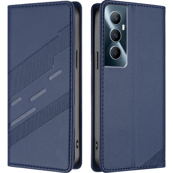 Custodia Per Realme C65 4G, Custodia A Portafoglio In Finto Cuoio Con Slot Per Carte E Funzione Stand Blau-image