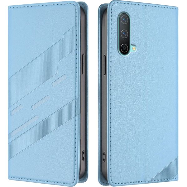 Custodia Per Oneplus Nord Ce 5G, Custodia A Portafoglio In Finto Cuoio Con Slot Per Schede E Funzione Stand Hellblau-image