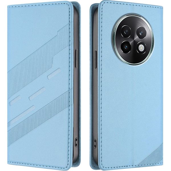 Custodia Per Realme 13+, Custodia A Portafoglio In Finto Cuoio Con Slot Per Carte E Funzione Stand Hellblau-image