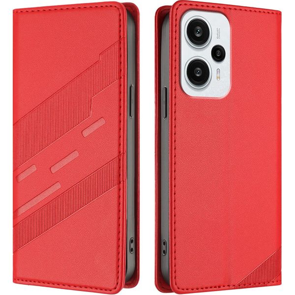 Custodia Per Xiaomi Poco F5, Custodia A Portafoglio In Finto Cuoio Con Slot Per Schede E Funzione Stand Rot-image