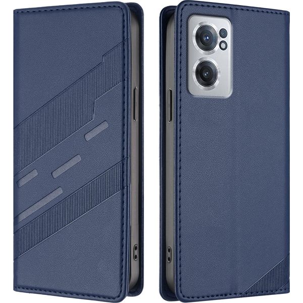 Custodia Per Oneplus Nord CE2 5G, Custodia A Portafoglio In Finto Cuoio Con Slot Per Schede E Funzione Stand Blau-image