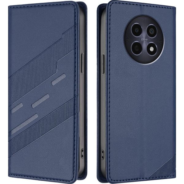 Custodia Per Realme 12/Realme 12X, Custodia A Portafoglio In Finto Cuoio Con Slot Per Carte E Funzione Stand Blau-image