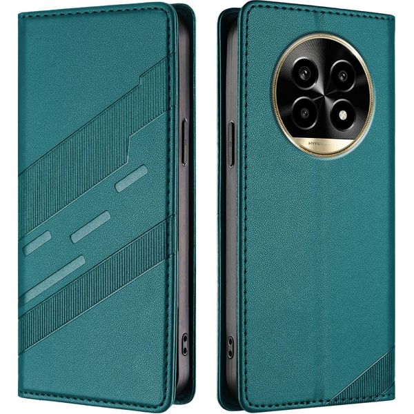 Custodia Per Realme 13 Pro/Realme 13 Pro+, Custodia A Portafoglio In Finto Cuoio Con Slot Per Carte E Funzione Stand GrüN-image