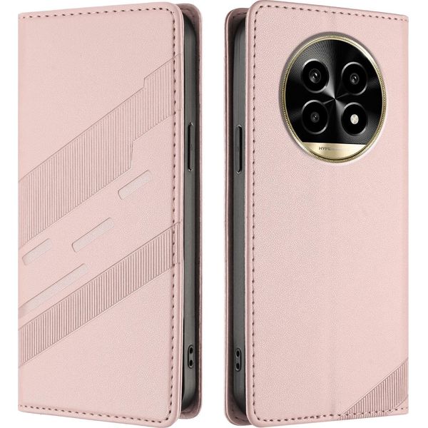 Custodia Per Realme 13 Pro/Realme 13 Pro+, Custodia A Portafoglio In Finto Cuoio Con Slot Per Carte E Funzione Stand Rosa-image
