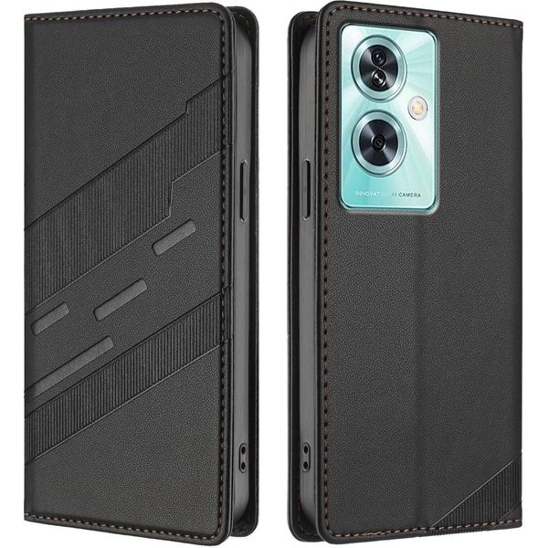 Custodia Per Oneplus Nord N30 Se, Custodia A Portafoglio In Finto Cuoio Con Slot Per Carte E Funzione Stand Schwarz-image