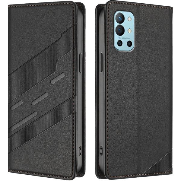 Custodia Per Oneplus 9R/Oneplus 8T, Custodia A Portafoglio In Finto Cuoio Con Slot Per Schede E Funzione Stand Schwarz-image