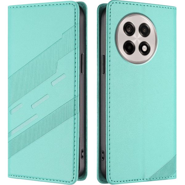 Custodia Per Oneplus 13R, Custodia A Portafoglio In Finto Cuoio Con Slot Per Schede E Funzione Stand TüRkis-image