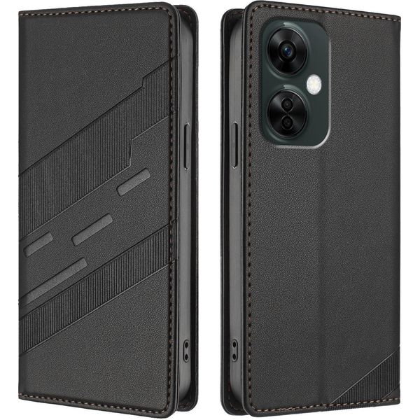 Custodia Per Oneplus Nord N30 / Nord Ce 3 Lite, Custodia A Portafoglio In Finto Cuoio Con Slot Per Schede E Funzione Stand Schwarz-image