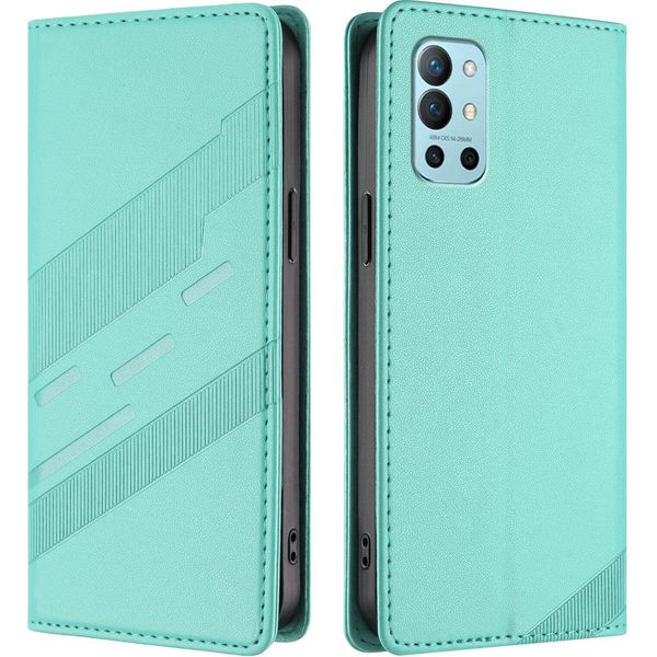 Custodia Per Oneplus 9R/Oneplus 8T, Custodia A Portafoglio In Finto Cuoio Con Slot Per Schede E Funzione Stand TüRkis-image