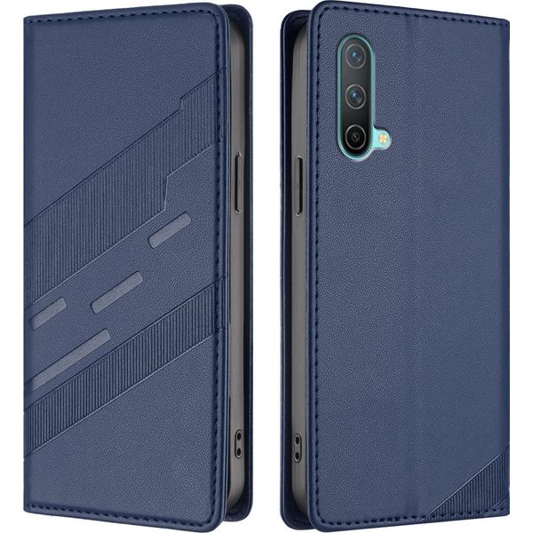 Custodia Per Oneplus Nord Ce 5G, Custodia A Portafoglio In Finto Cuoio Con Slot Per Schede E Funzione Stand Blau-image