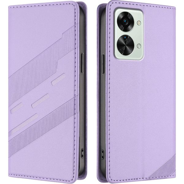 Custodia Per Oneplus Nord 2T, Custodia A Portafoglio In Finto Cuoio Con Slot Per Schede E Funzione Stand Violett-image