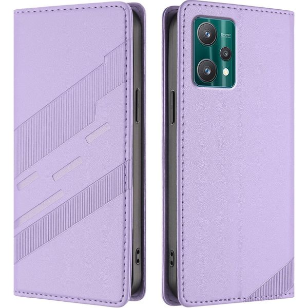 Custodia Per Realme 9 5G/Realme 9 Pro 5G, Custodia A Portafoglio In Finto Cuoio Con Slot Per Carte E Funzione Stand Violett-image
