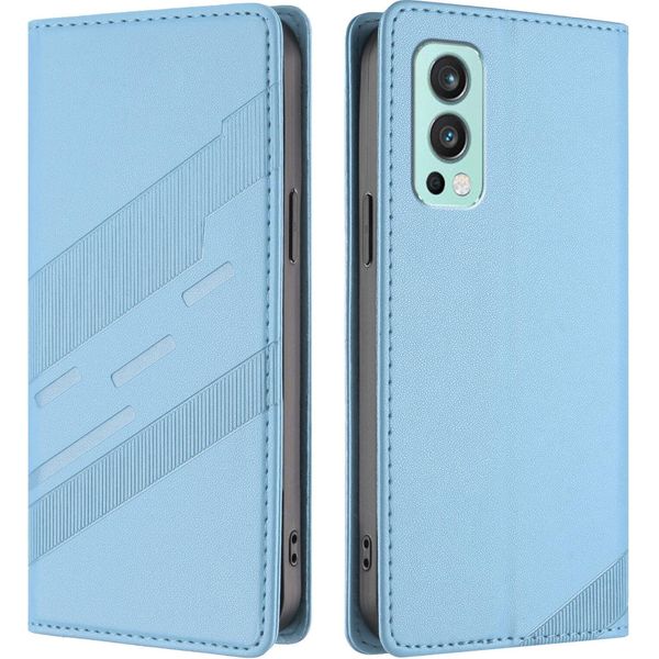Custodia Per Oneplus Nord 2, Custodia A Portafoglio In Finto Cuoio Con Slot Per Schede E Funzione Stand Hellblau-image