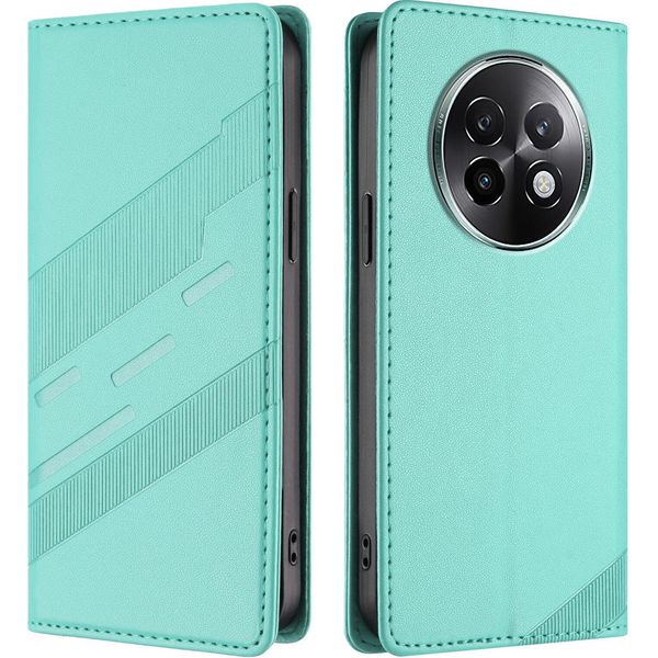 Custodia Per Realme 13+, Custodia A Portafoglio In Finto Cuoio Con Slot Per Carte E Funzione Stand TüRkis-image