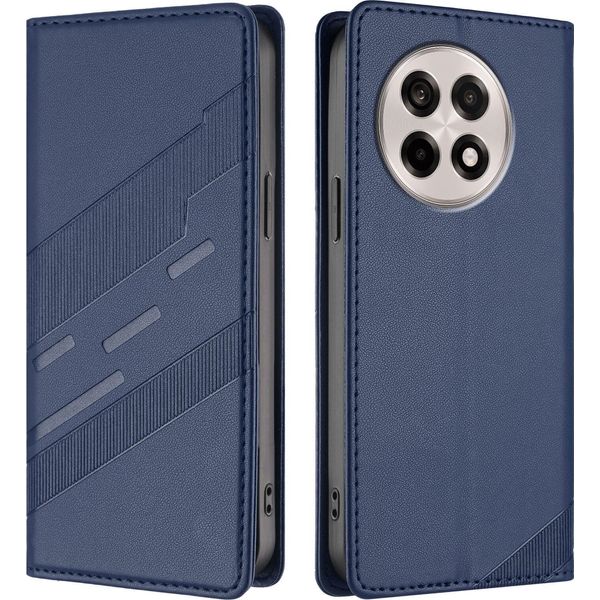 Custodia Per Oneplus 13R, Custodia A Portafoglio In Finto Cuoio Con Slot Per Schede E Funzione Stand Blau-image