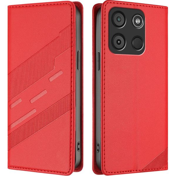 Custodia Per Itel A60/Itel A60S, Custodia A Portafoglio In Finto Cuoio Con Slot Per Schede E Funzione Stand Rot-image
