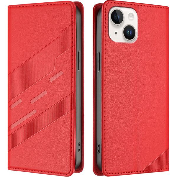 Custodia Per Iphone 13 / Iphone 14, Custodia A Portafoglio In Finto Cuoio Con Slot Per Schede E Funzione Stand Rot-image
