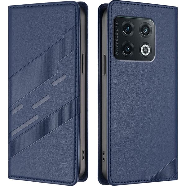 Custodia Per Oneplus 10 Pro, Custodia A Portafoglio In Finto Cuoio Con Slot Per Schede E Funzione Stand Blau-image