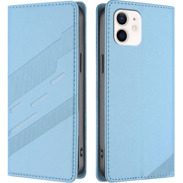 Custodia Per Iphone 12 Mini, Custodia A Portafoglio In Finto Cuoio Con Slot Per Carte E Funzione Stand Hellblau-image