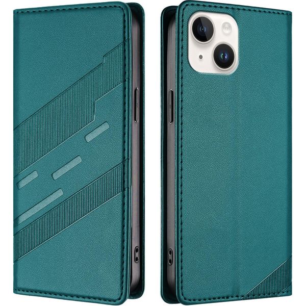 Custodia Per Iphone 13 Mini, Custodia Portafoglio In Finto Cuoio Con Slot Per Carte E Funzione Stand GrüN-image