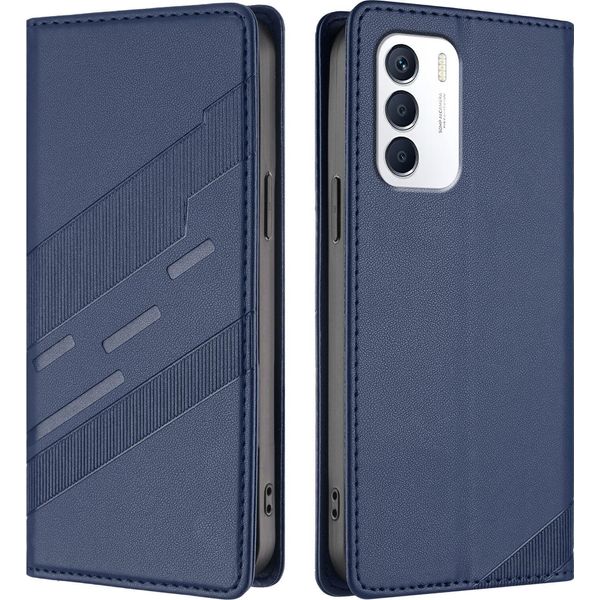 Custodia Per Infinix Zero 5G 2023, Custodia A Portafoglio In Finto Cuoio Con Slot Per Carte E Funzione Stand Blau-image