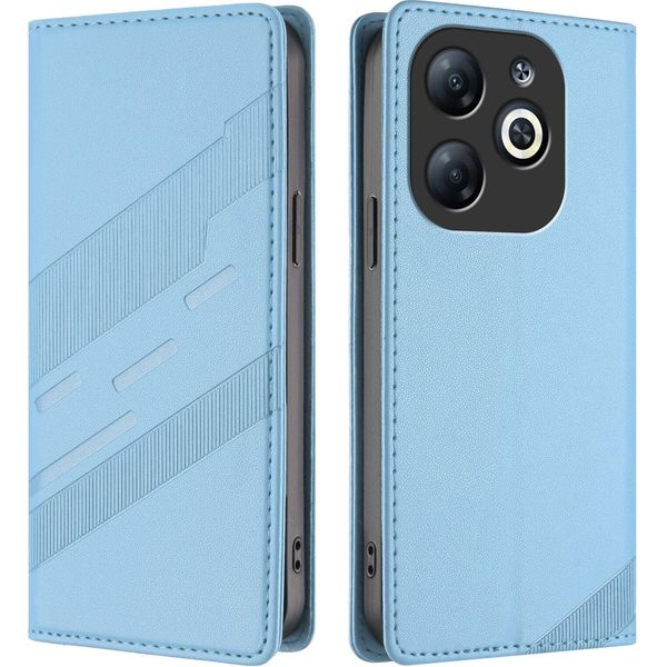 Custodia Per Infinix Smart 8, Custodia A Portafoglio In Finto Cuoio Con Slot Per Carte E Funzione Stand Hellblau-image