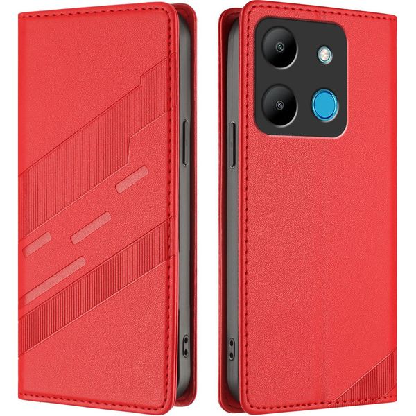 Custodia Per Infinix Smart 7, Custodia A Portafoglio In Finto Cuoio Con Slot Per Schede E Funzione Stand Rot-image