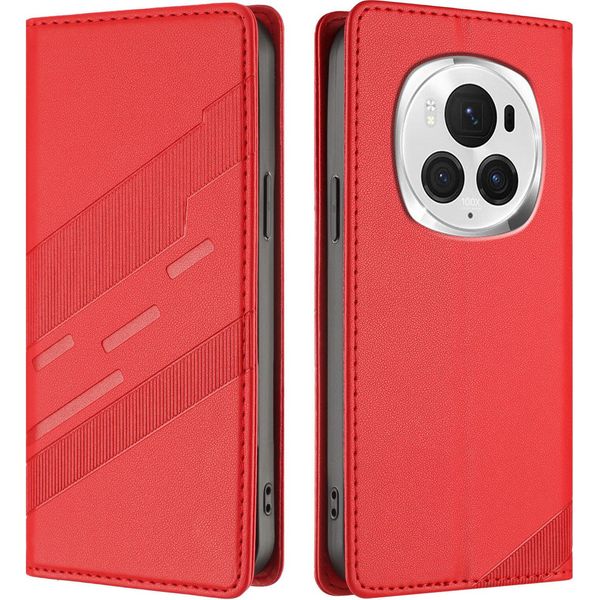 Custodia Per Honor Magic 6 Pro, Custodia A Portafoglio In Finto Cuoio Con Slot Per Carte E Funzione Stand Rot-image
