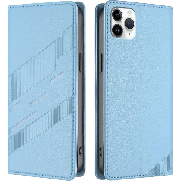 Custodia Per Iphone 11 Pro Max, Custodia A Portafoglio In Finto Cuoio Con Slot Per Carte E Funzione Stand Hellblau-image