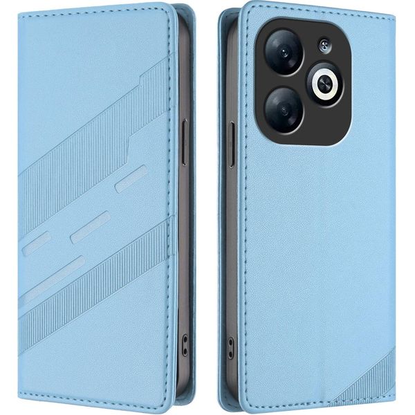 Custodia Per Infinix Smart 8 Pro, Custodia A Portafoglio In Finto Cuoio Con Slot Per Carte E Funzione Stand Hellblau-image