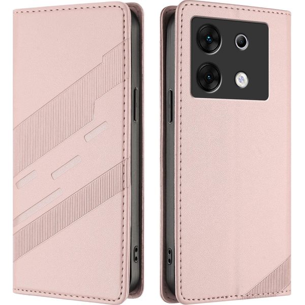 Custodia Per Infinix Zero 30 5G, Custodia A Portafoglio In Finto Cuoio Con Slot Per Carte E Funzione Stand Rosa-image