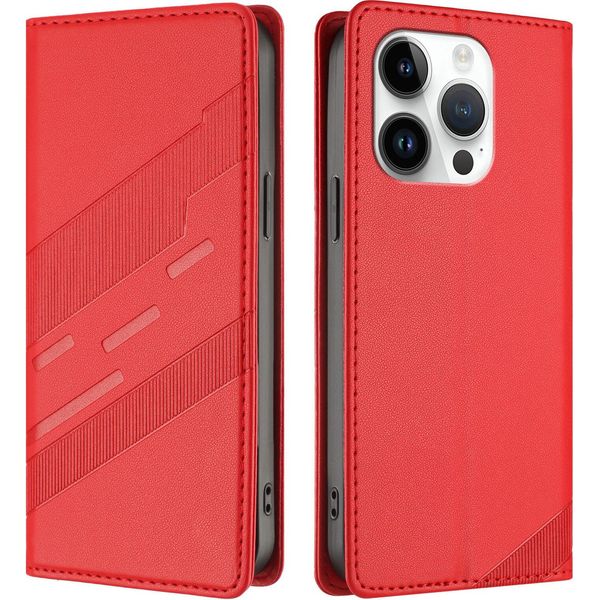 Custodia Per Iphone 14 Pro, Custodia A Portafoglio In Finto Cuoio Con Slot Per Schede E Funzione Stand Rot-image